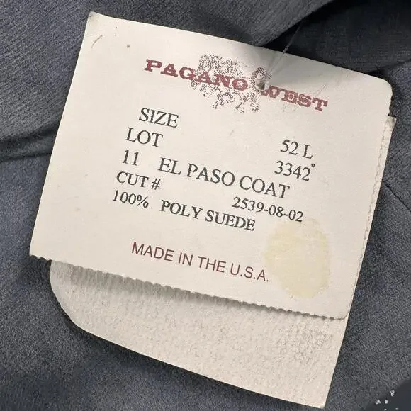VTG Pagano West Blazer Men 52L Gray Rockabilly Embroidered Yokes El Paso USA NWT